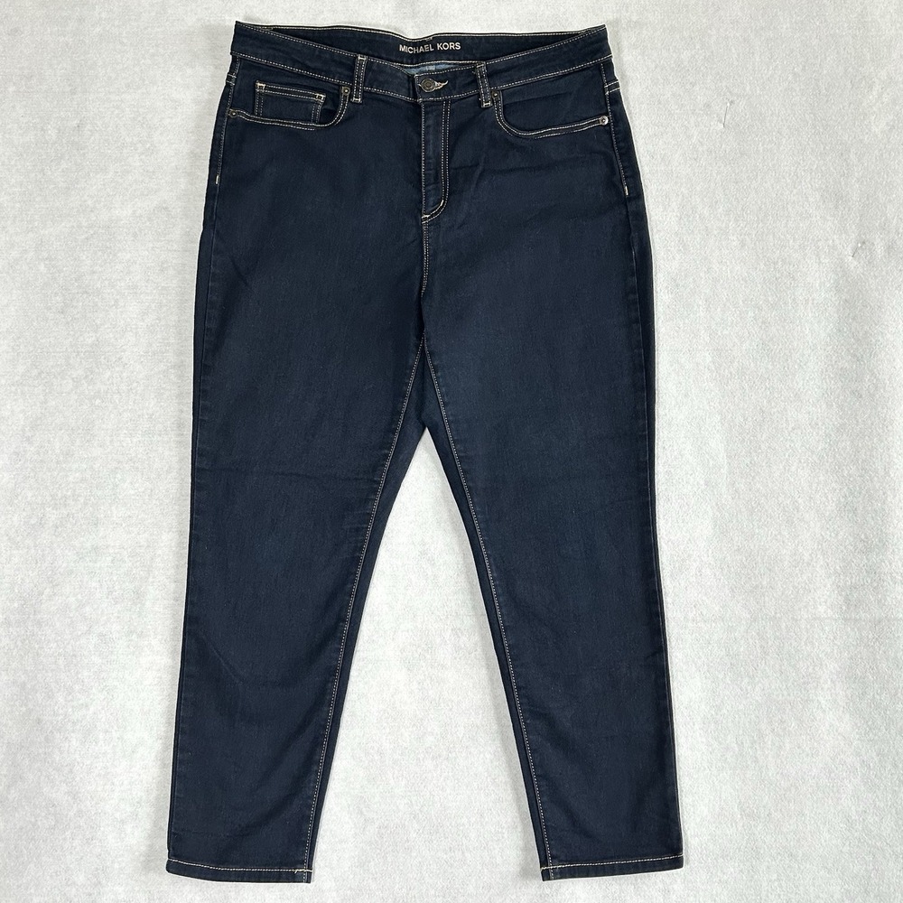 Michael Kors Stretch Hi-Rise Skinny Blue Jeans ~ Women's 14 ~ NWOT